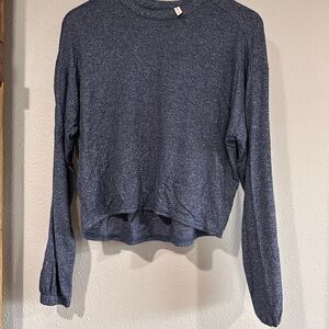 Blue Long Sleeve crop shirt